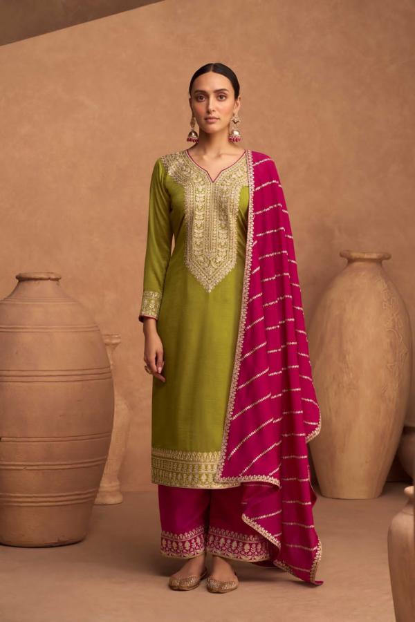 Aashirwad Gulkand Kesariya Silk Designer Salwar Suit Collection